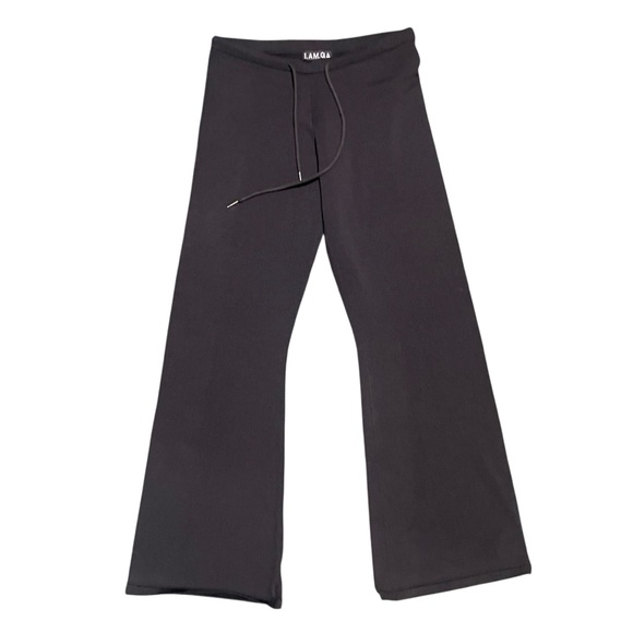 I.AM.GIA Pants - I.am.Gia Black Knit Pull On Drawstring Flare Comfortable Pants Size L Minimalist